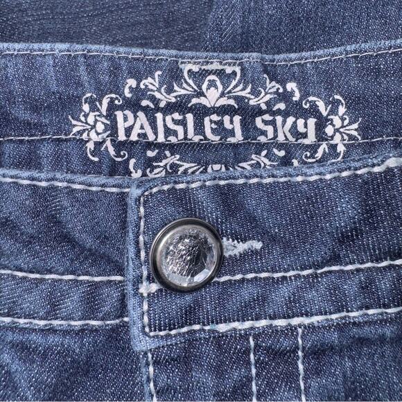 Paisley Sky Embroidered Jeans Dark Wash blue womens Size 6 - Picture 8 of 8